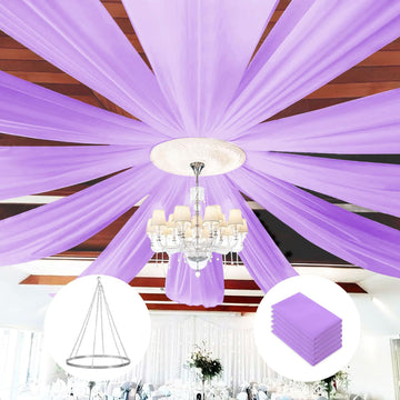 Ceiling Drapes Hanging Kit with Chiffon Wedding Ceiling Drapes Lavender Arch Draping Fabric Sheer Chiffon Wedding