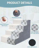 Dog Stairs for Small Dogs & Cats Pet Stairs Supportive 4-Tier Pet Steps for Bed Couch Sofa Chair