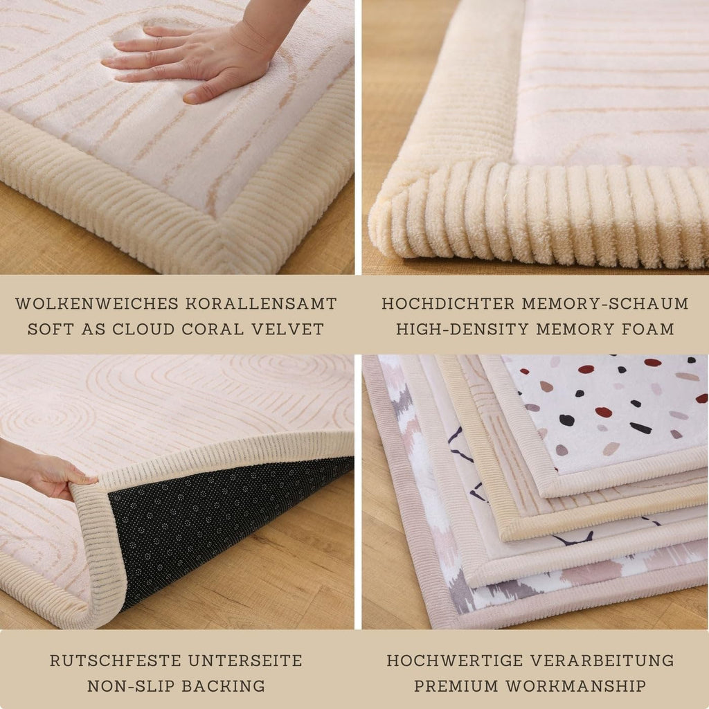 CloudSoft Baby Play Mat for Floor 60" x 80" Zen Garden