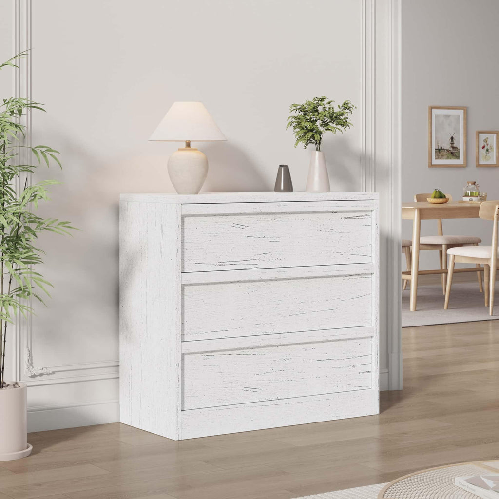 3, 30.5" Tall, Freestanding Vertical Drawer with Storage, Wooden Closet Chest Storage, White