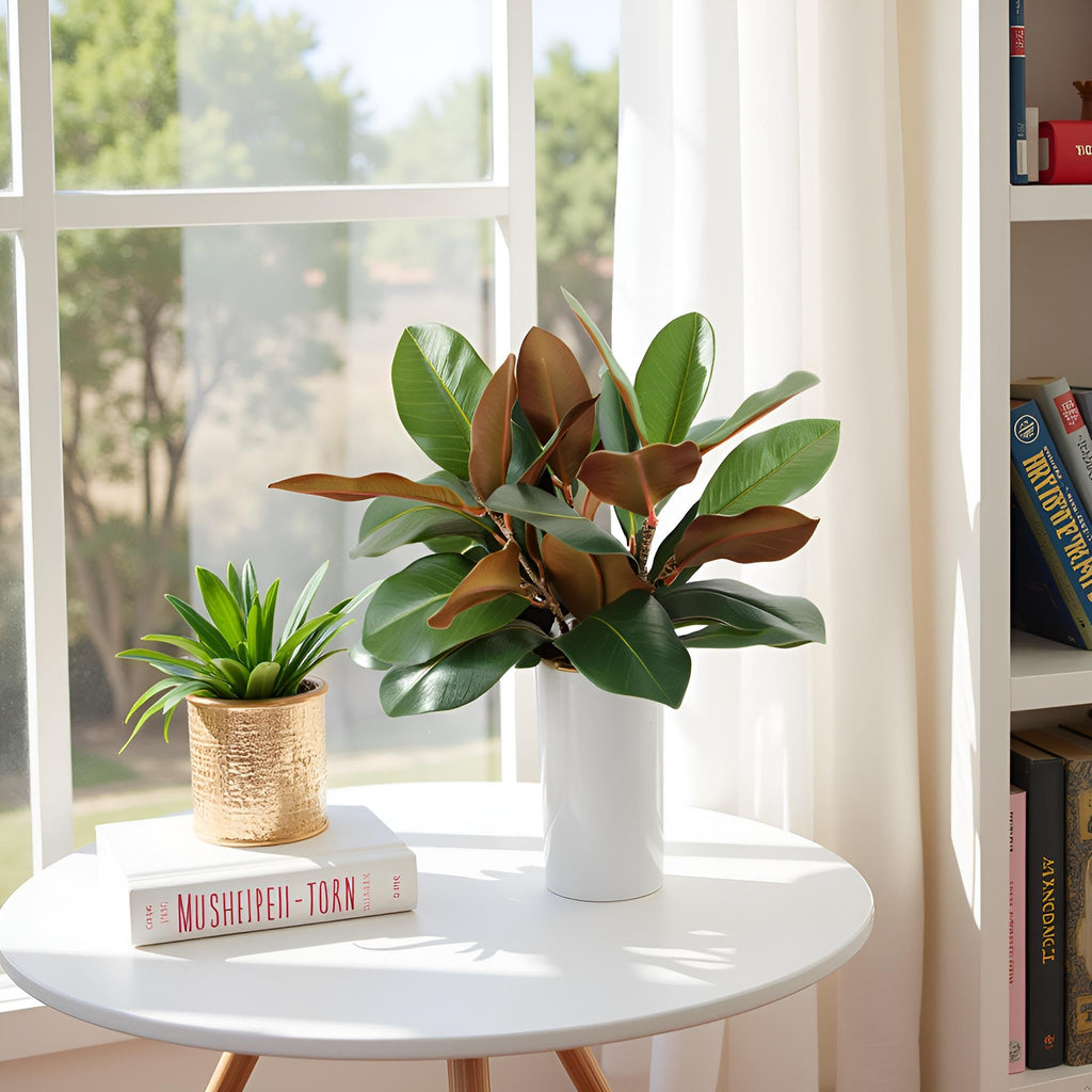 3Pcs Magnolia Leaves Artificial Branches Faux Greenery Stems Fake Leafs Faux Plant Stems for Vase Filling Floral