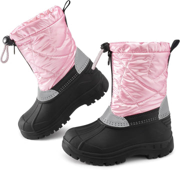 Girls Snow Boots with Zipper Kids Boys Winter Outdoor Boots