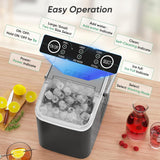 Countertop Ice Maker with Handle, 26lbs/24H Portable Ice Machine, 9 Bullet Cubes Ready in 6 Mins, Self-Cleaning