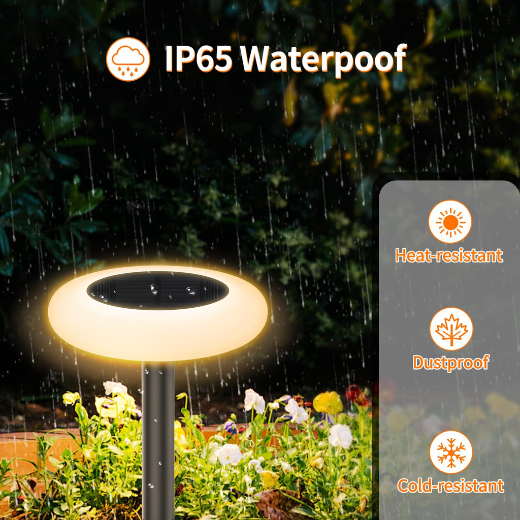 Solar Path Lights 6 Pack Waterproof, Color Changing