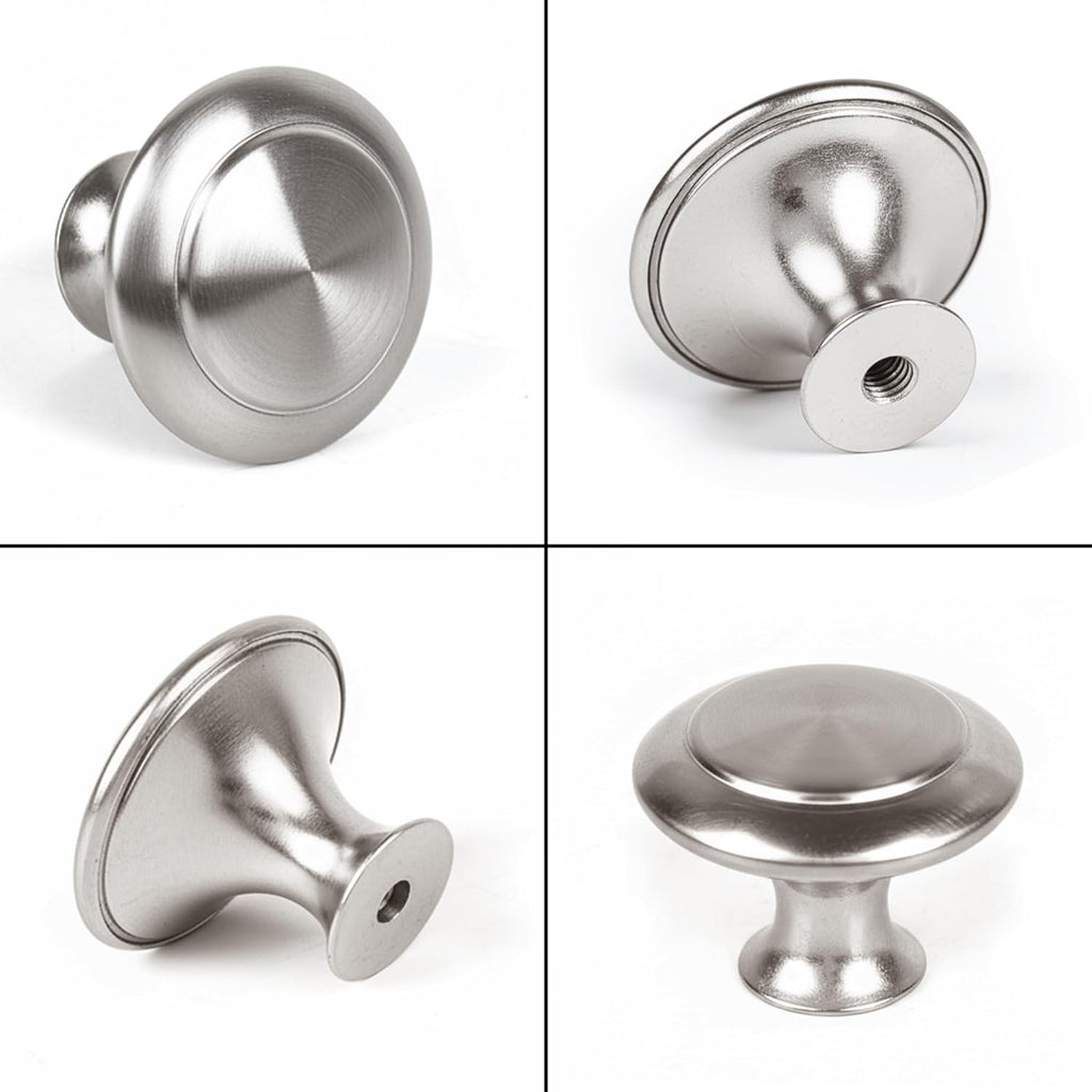 30 Packs Kitchen Cabinet Knobs Brushed Silver-Pull Hardware Handle,Drawer Knobs Door Drawer with Long Short Screws — 30