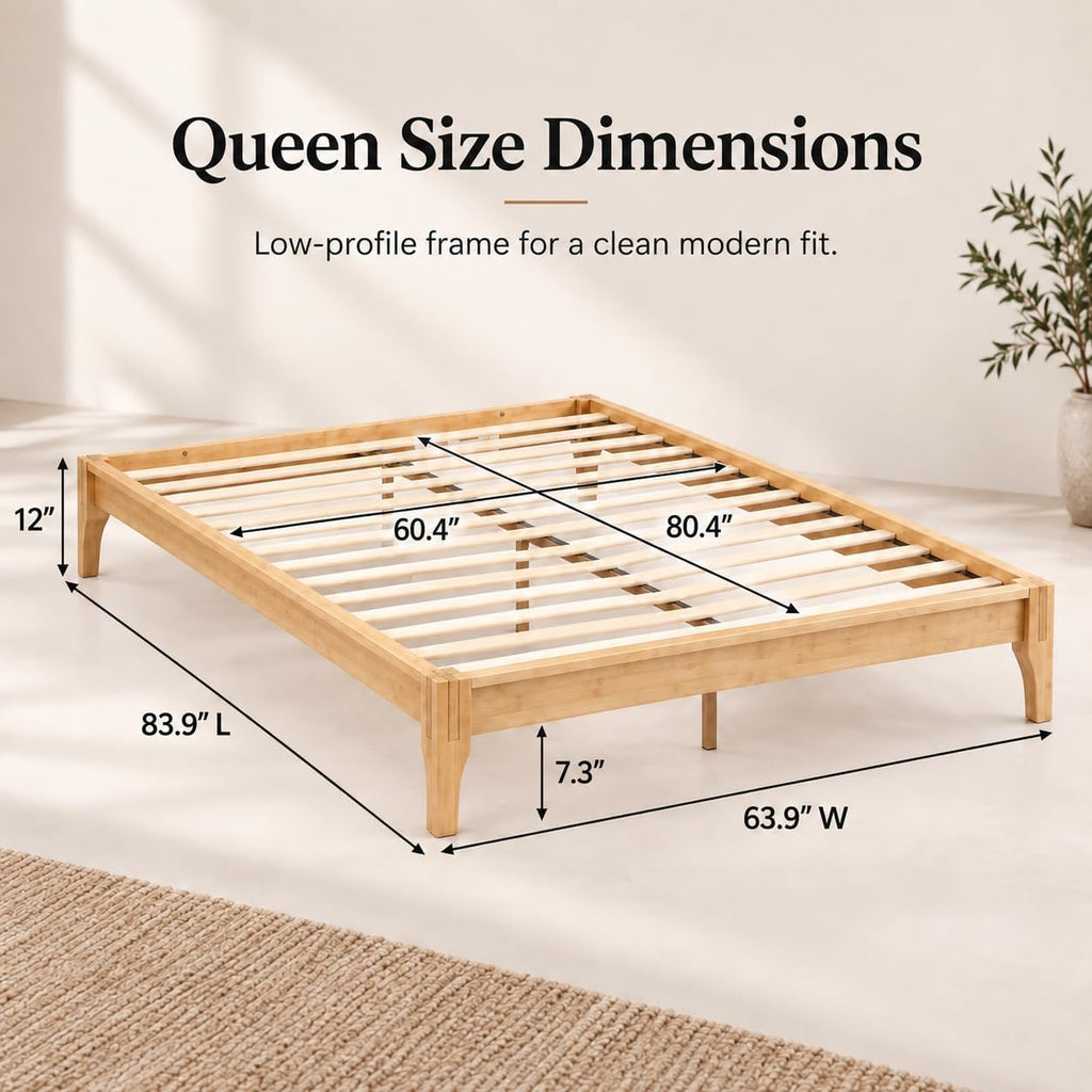 Bed Frame, Bamboo Bed Frame, Under Bed Storage