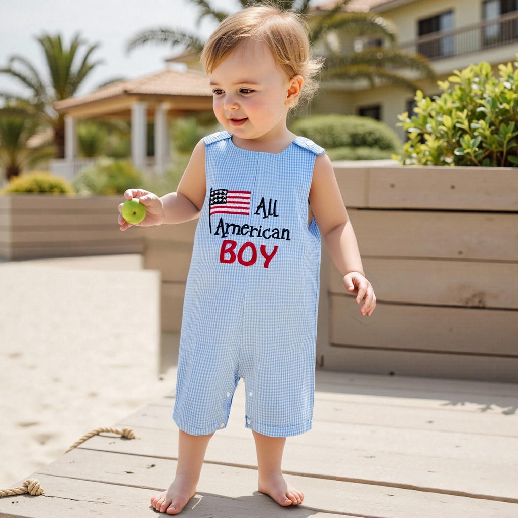 My First 4th Of July Baby Girl Boy Outfit American Flag Sleeveless Overalls Stars And Stripes Romper Memorial Day