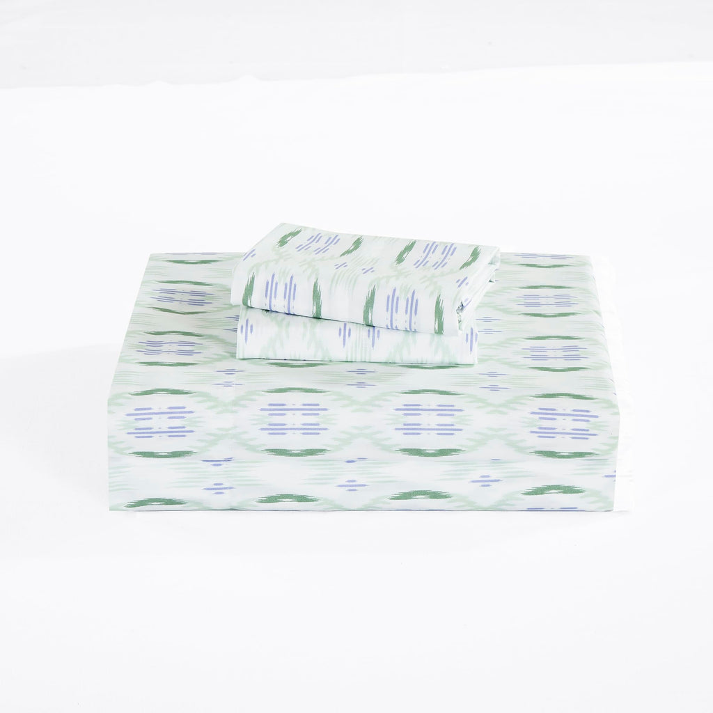 Gregory 7-Piece Serene Lodge Bed in a Bag Comforter Set - Green Blue Cactus Succulent Plant Printed Microfiber