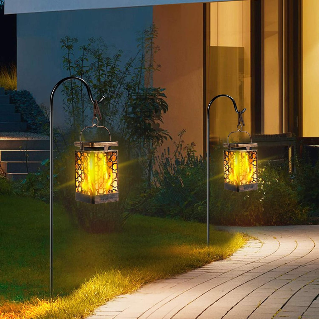 Solar Lanterns Outdoor, Flickering Flame Hanging Lights, 4 Pack