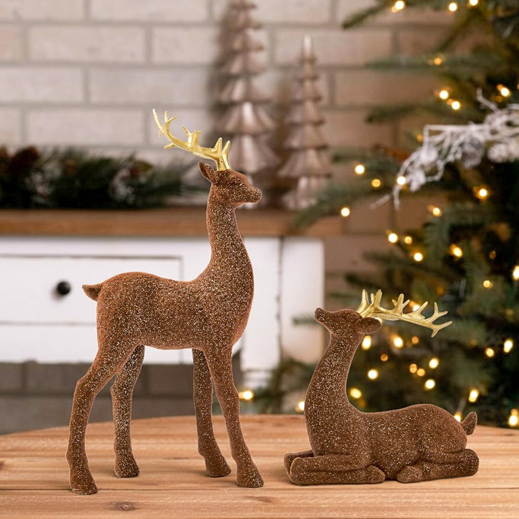 Christmas Decorations Reindeer Figurines, Deer Decor Statues