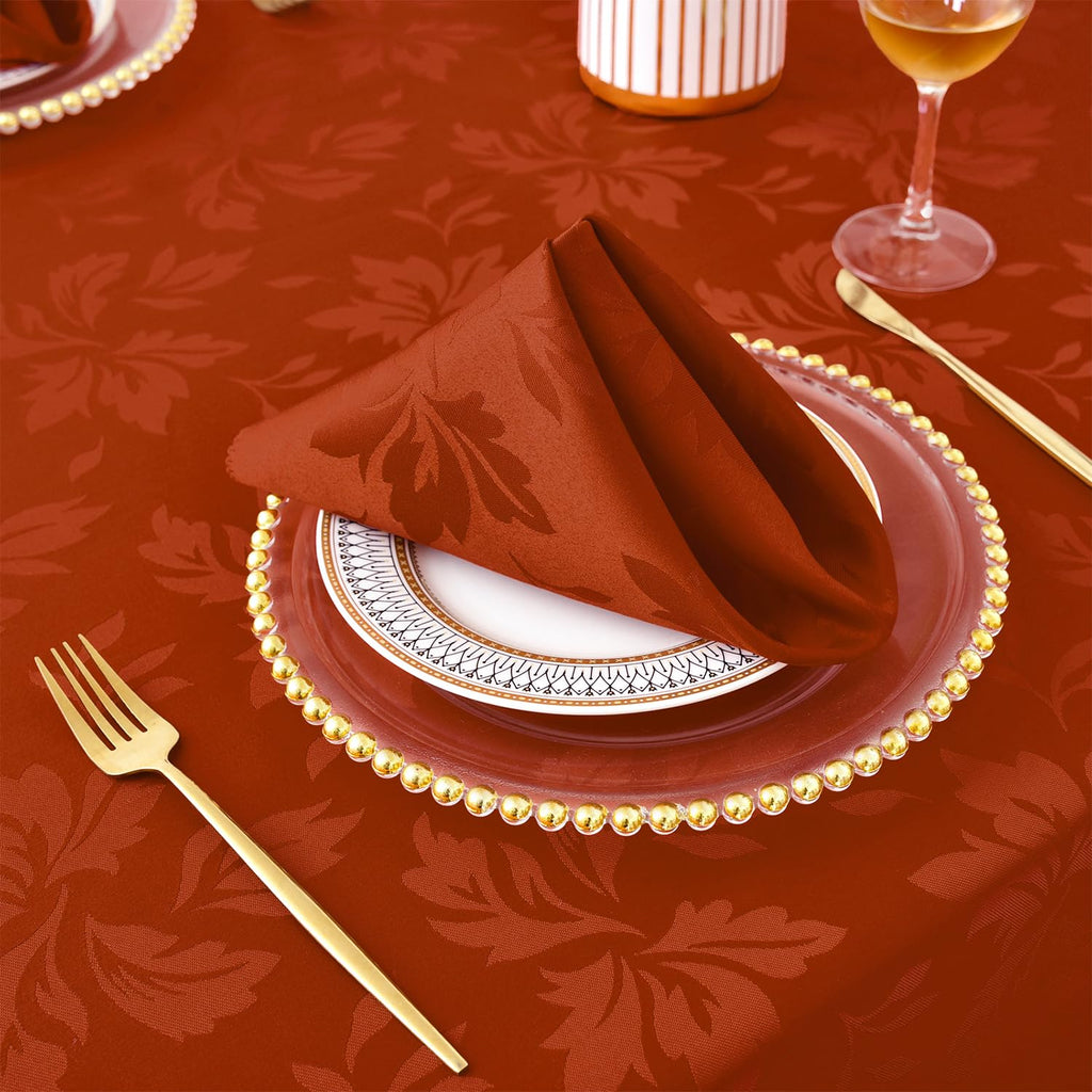 Fall Jacquard Dinner Napkins, Thanksgiving Table Decor