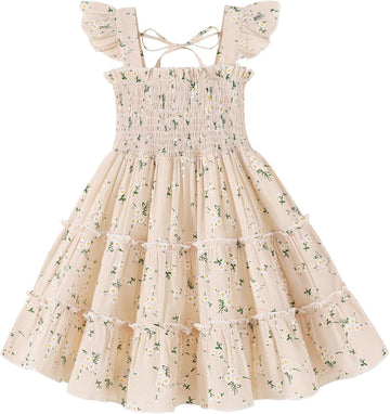 Toddler Girl Dress Kids Sleeveless Ruffle Dresses for Girls Summer Outfits Beach Sundress