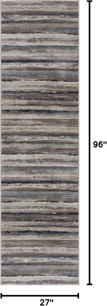 Havana 2' x 8' (2'3" X 8') Scandinavian Indoor Runner Rug, Contemporary, Blue Brown - Entryway, Hallway, Bathroom
