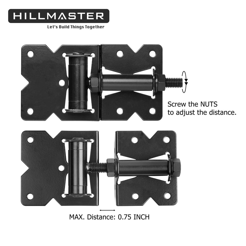 Heavy Duty Gate Hinges 2 Pack Solid Vinyl Fence Gate Closer Hinges with 22 Durable Screws, 90 Degree Tension Boerboel