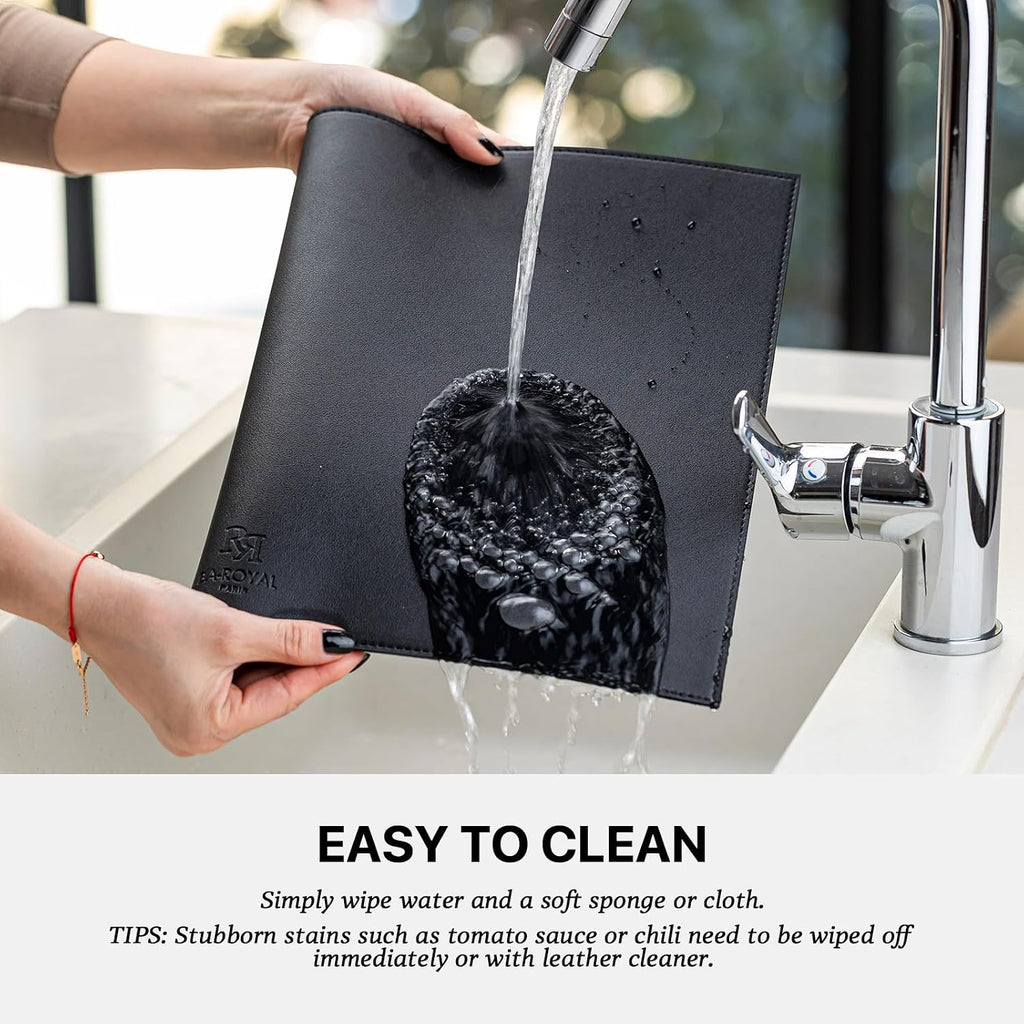 Faux Leather Placemats Vinyl Washable Wipeable Table Mats Dining Table Heat Resistant Waterproof Modern - Set of 4