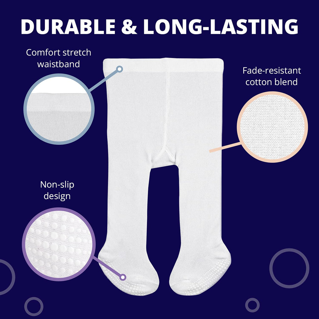 Baby Girl Tights Warm Cotton Leggings Tights, Non-Skid Seamless Cable Knit Stockings for 6 Months-12 Months Infant