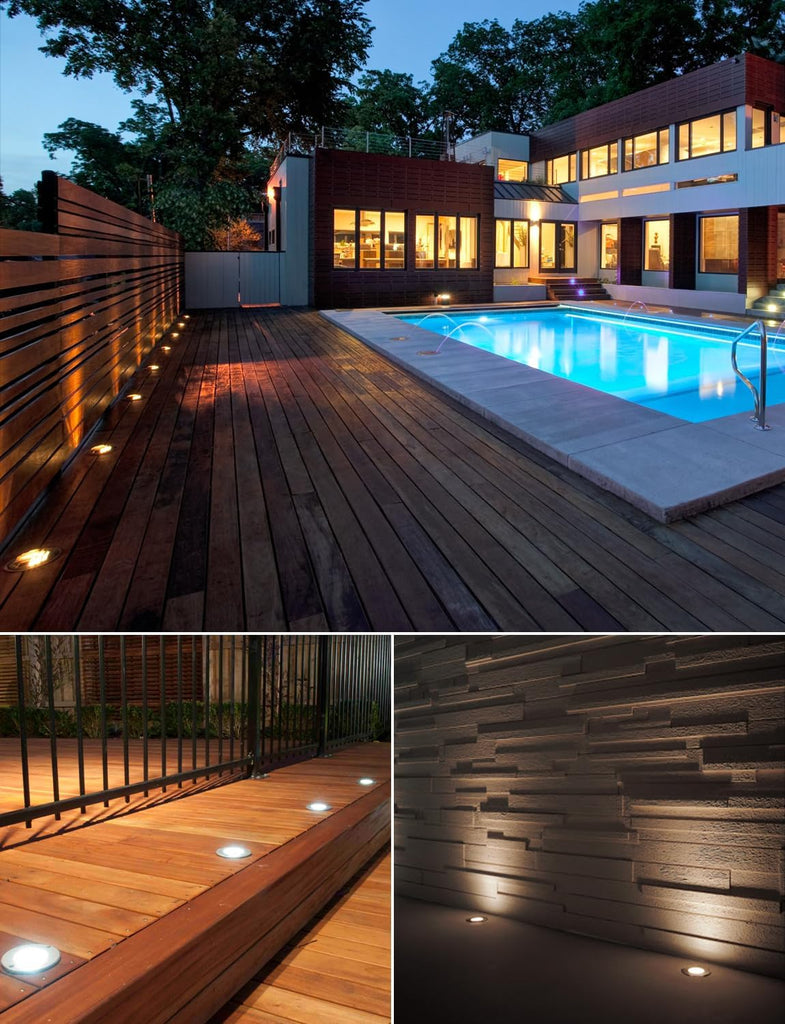 10-Pack 12W LED Low Voltage Landscape Well Lights, Stainless Steel | 12-24V AC/DC, Waterproof, 3000K Warm White