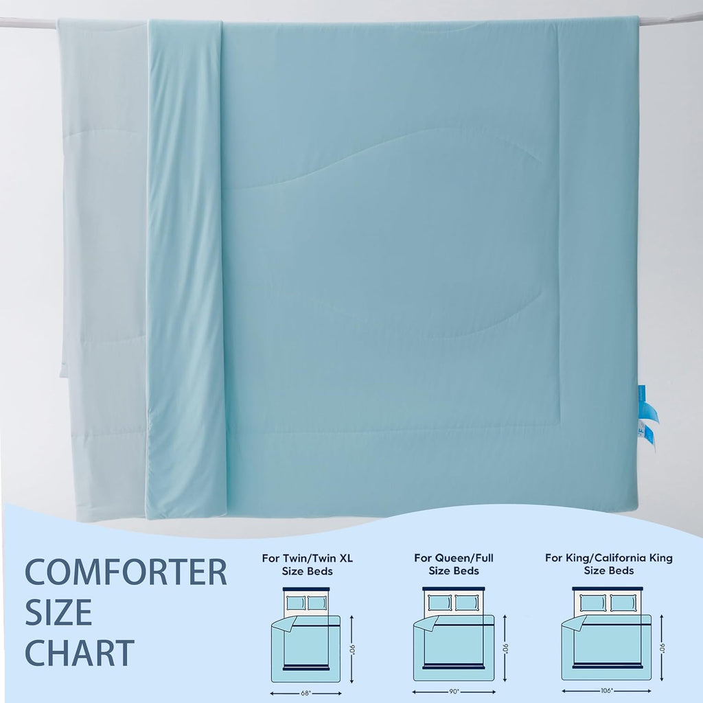 Cooling Comforter for Hot Sleepers, All Season Breathable Lightweight Comforter, Double Sided Cooling Blanket Cozy