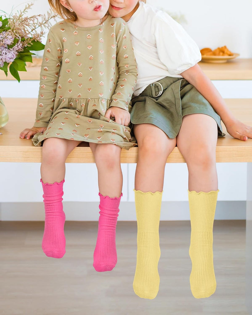 Ruffle Socks for Girls Kids Toddler Turn Cuff Dress School Uniform Sock