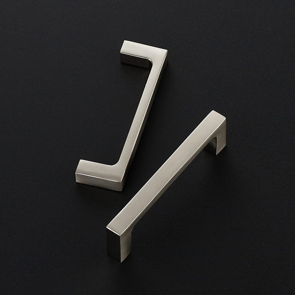 Brushed Nickel Cabinet Handles Square Pulls, 3-1/2 Inch, 10 Pack