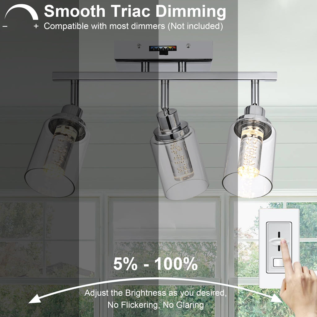 Dimmbale LED Track Lighting Kit Chrome Ceiling Mount