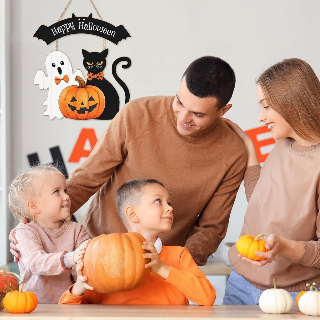 Halloween Decorations Wooden Hanging Welcome Sign for Front Door