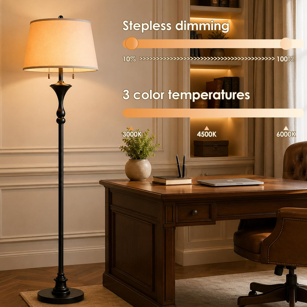 58'' Dimmable Floor Lamp with Remote Control(E26 Bulbs Included)