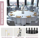 Black Candelabra with Glass Cylinders for Real Candles 5 Head Metal Candle Holder Wedding Centerpiece Ceremony
