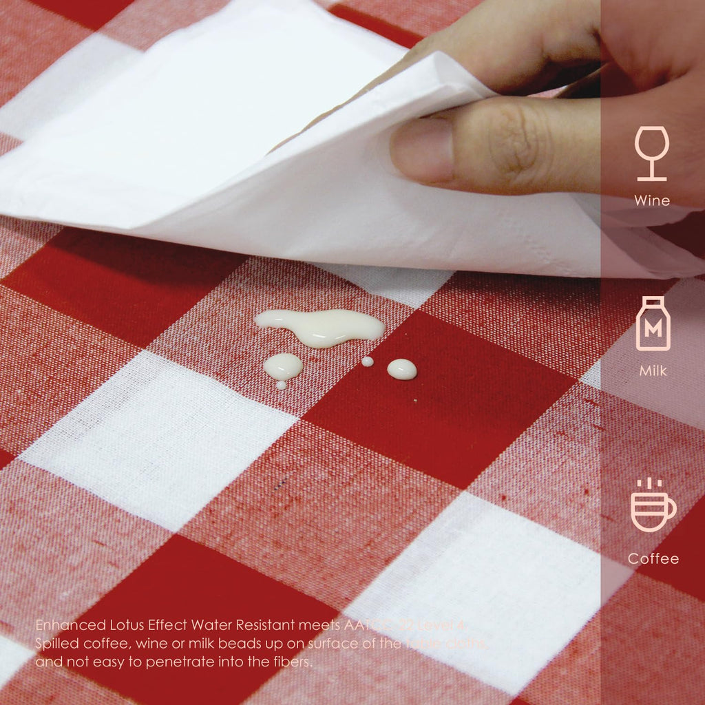 Rectangle Table Cloth Waterproof Gingham Red 57"x118"