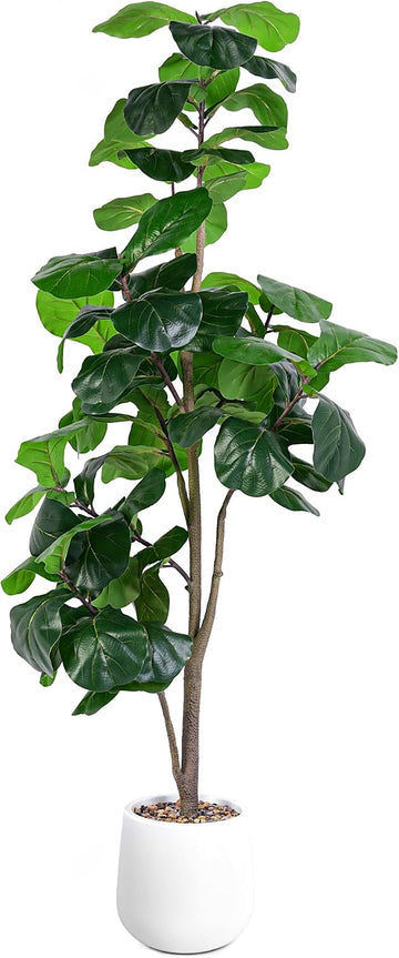 6ft Artificial Fiddle Leaf Tree Faux Plant Fake Ficus Lyrata Silk Trees