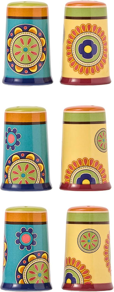 Tunisian Ceramic Salt & Pepper Shaker Set or Decor, Dishwasher Safe - Set of 2