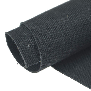 16 OZ Waxed Canvas Duck Fabric by The Yard Craft Upholstery Tan Fabric, 100% Cotton One Yard (Black, 54X58 inch)