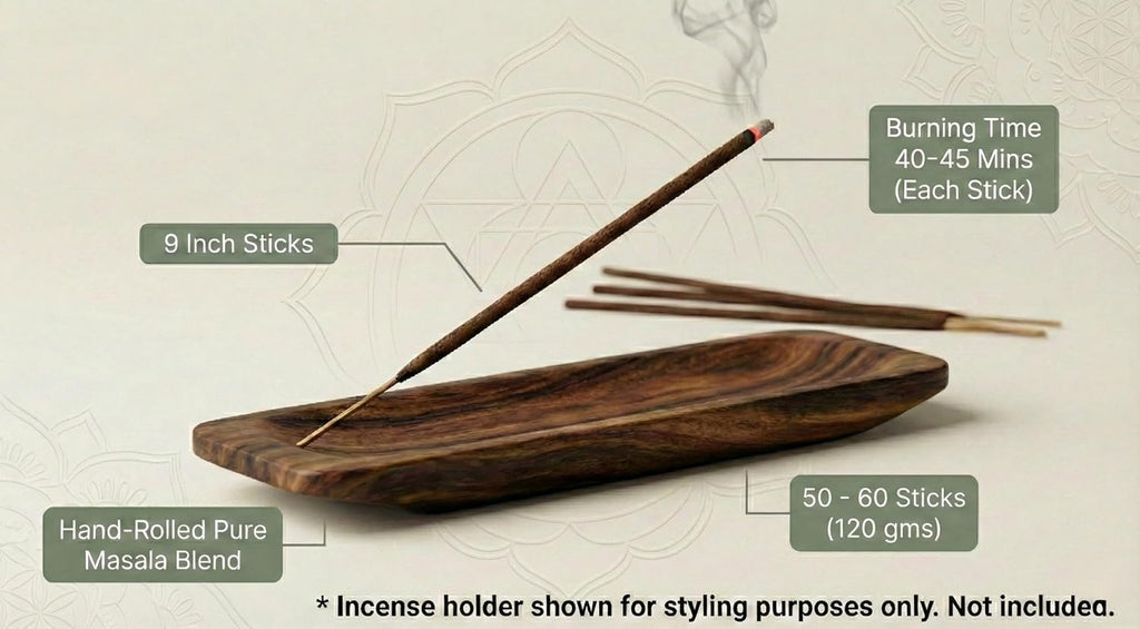 Premium Sacred Nights Incense Gift Set | Hand-Rolled Masala Incense for Meditation, Yoga & Home Fragrance