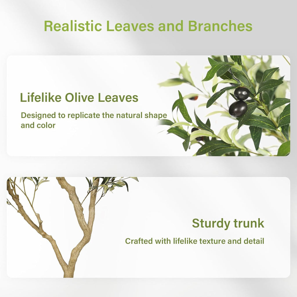 8ft Artificial Olive Tree Indoor with Large Branch Realistic Leaves