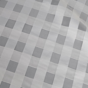 White Checkered Organza Fabric for Dress Making 60 inch Wide, Sold by the Yard