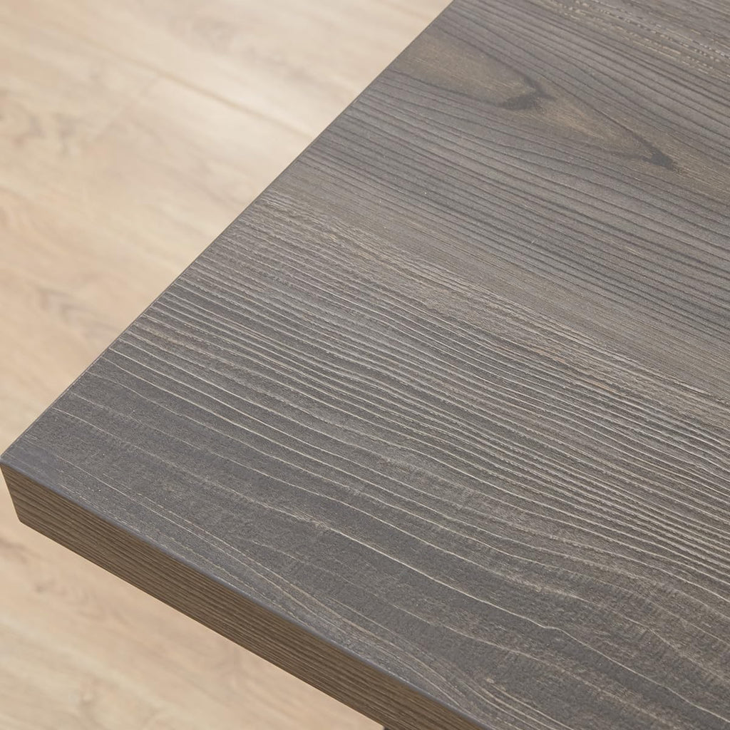Office Desk, Industrial Metal Wood Computer Desk, Gray Oak 47 Inch