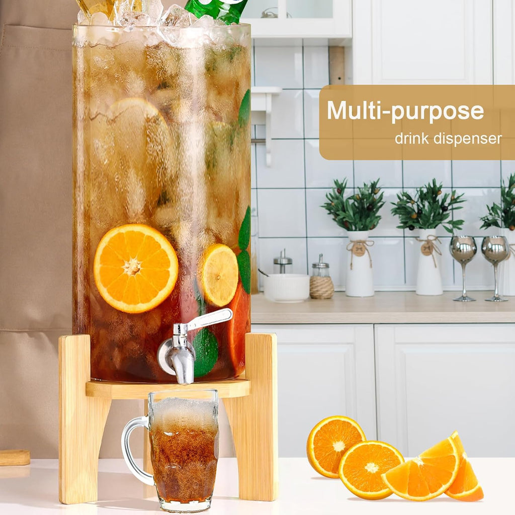 Drink Dispenser,3 Gallon Drink Dispensers for Parties, with Spigot - Jumbo Glass Drink
