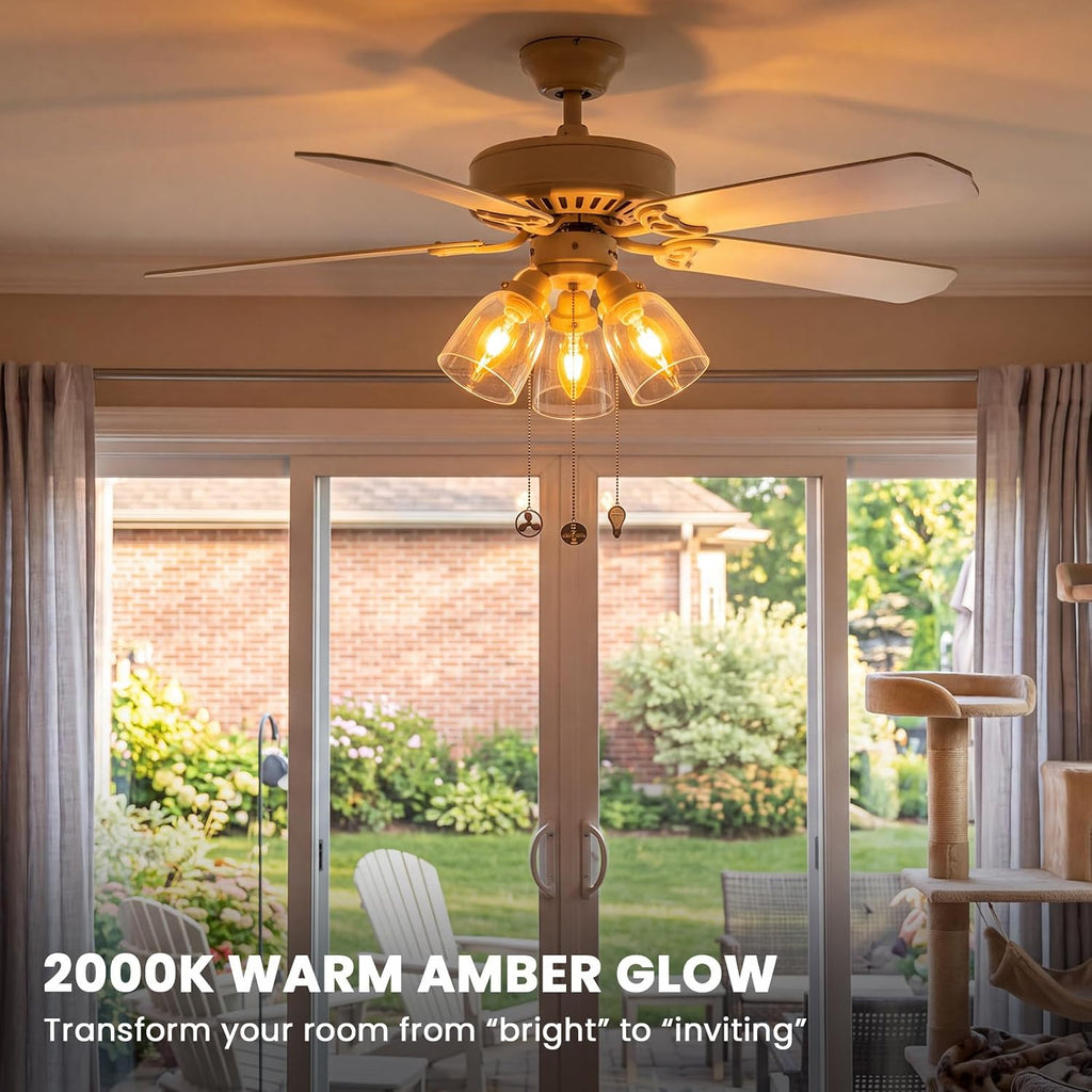 2000K Amber 25 watt Candelabra Bulbs 2W B11 E12 LED Candle Bulb