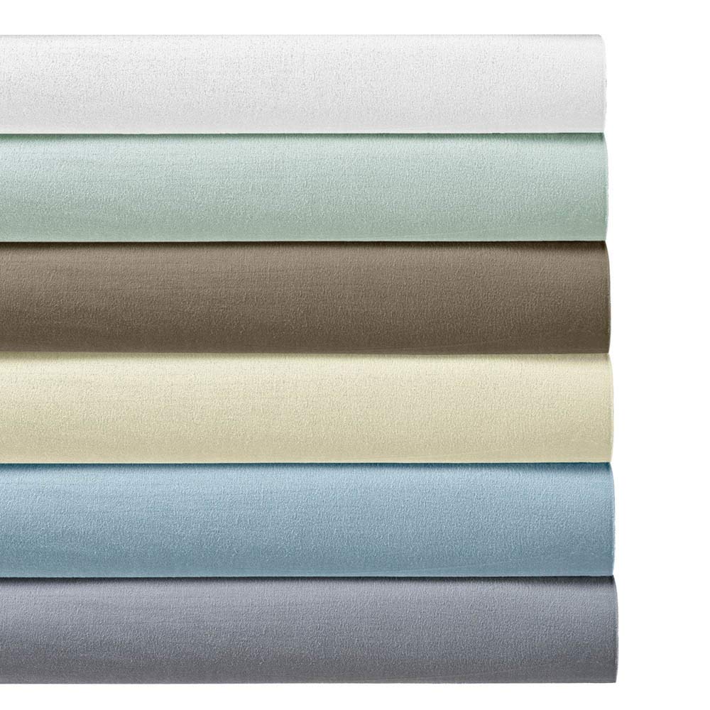 Tradition Heavyweight Flannel, 100 Percent Cotton Split King 5PC Sheets Set for Adjustable Beds, White, 170 GSM