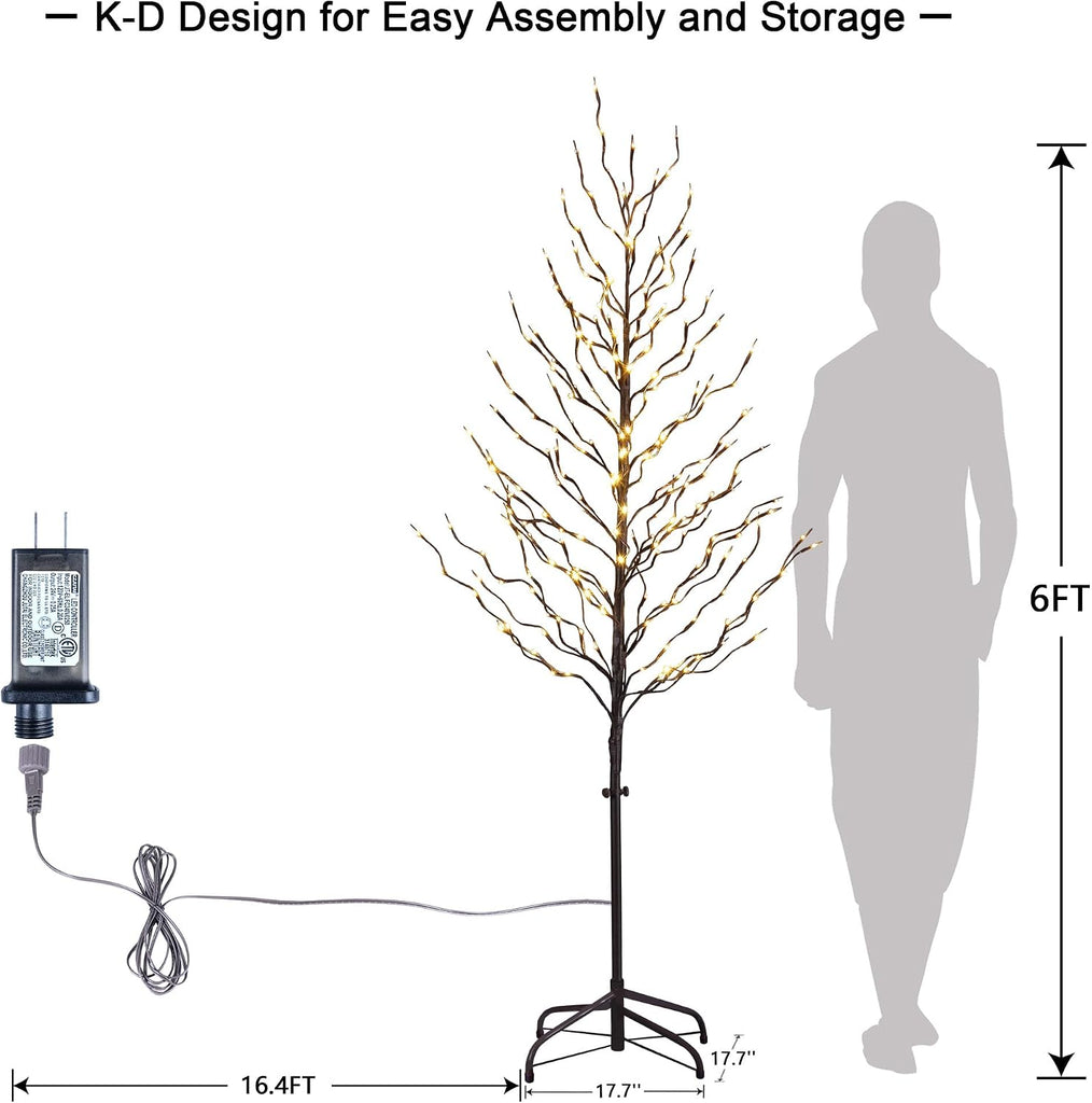 6FT 240L LED Star Light Tree, Festival Party Christmas, Indoor and Outdoor Use, Warm White