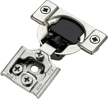 60 Pack (30 Pairs) 1/2 Inch Overlay Soft Close Hinges Cabinets - Satin Nickel Hidden Concealed Hinge, Stainless Steel