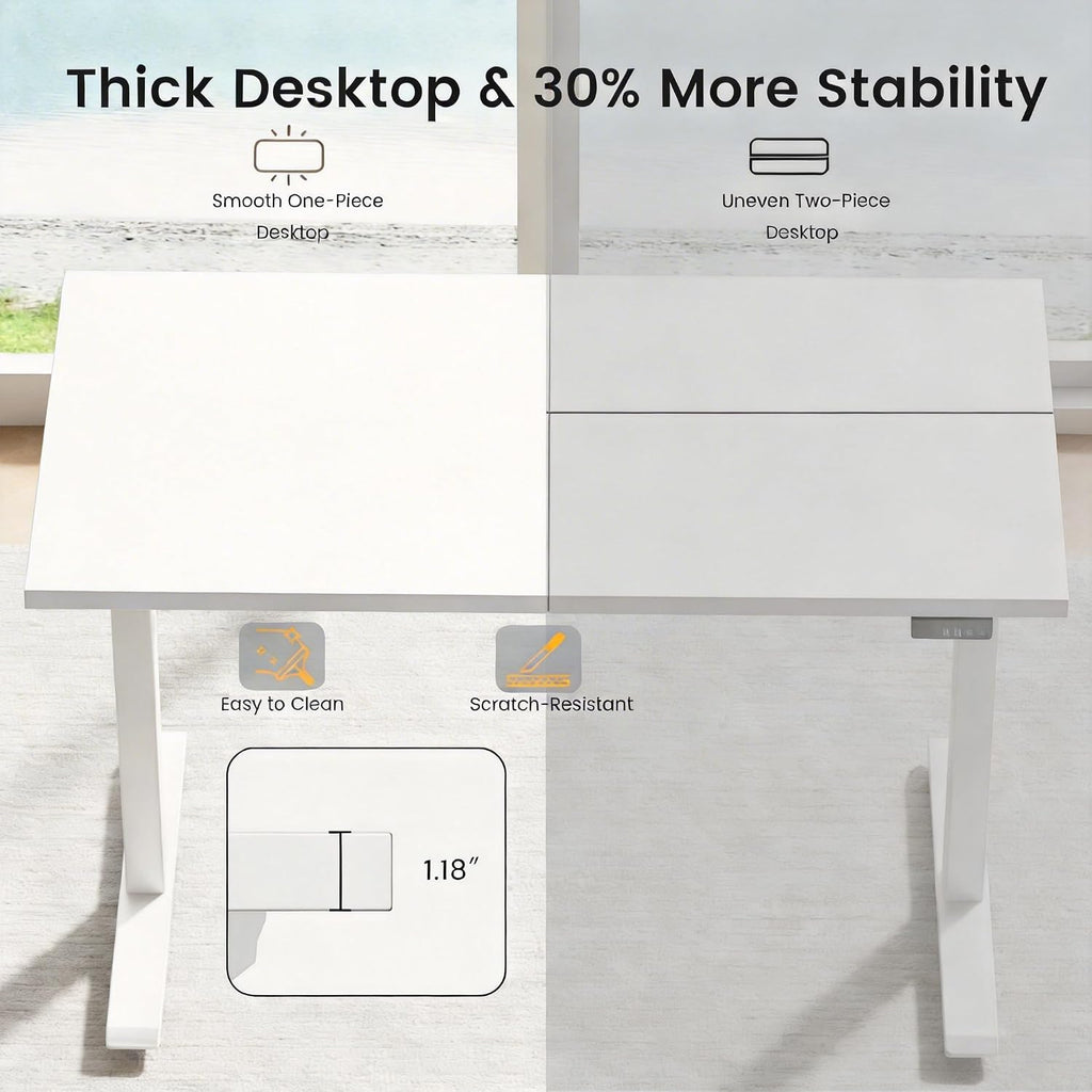 67" L-Shaped Electric Standing Desk with 2 Drawers & Storage | Corner Height Adjustable Sit Stand Desk with File