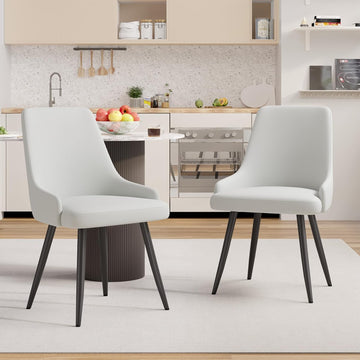 Modern Dining Chairs Set of 2, Spacious Dining Room Chairs with Thick Cushion