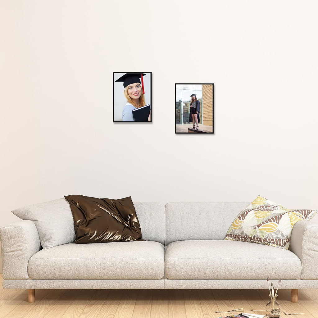 8.5x11 Metal Certificate Frame Black 2 Pack Real Glass