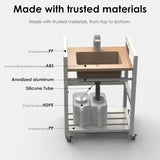 Portable Bathroom Sink Wash Station with Electronic Faucet, Adjustable Height, Dual Water Tanks, Large Capacity for Home, Camping, Art & Pottery Studios