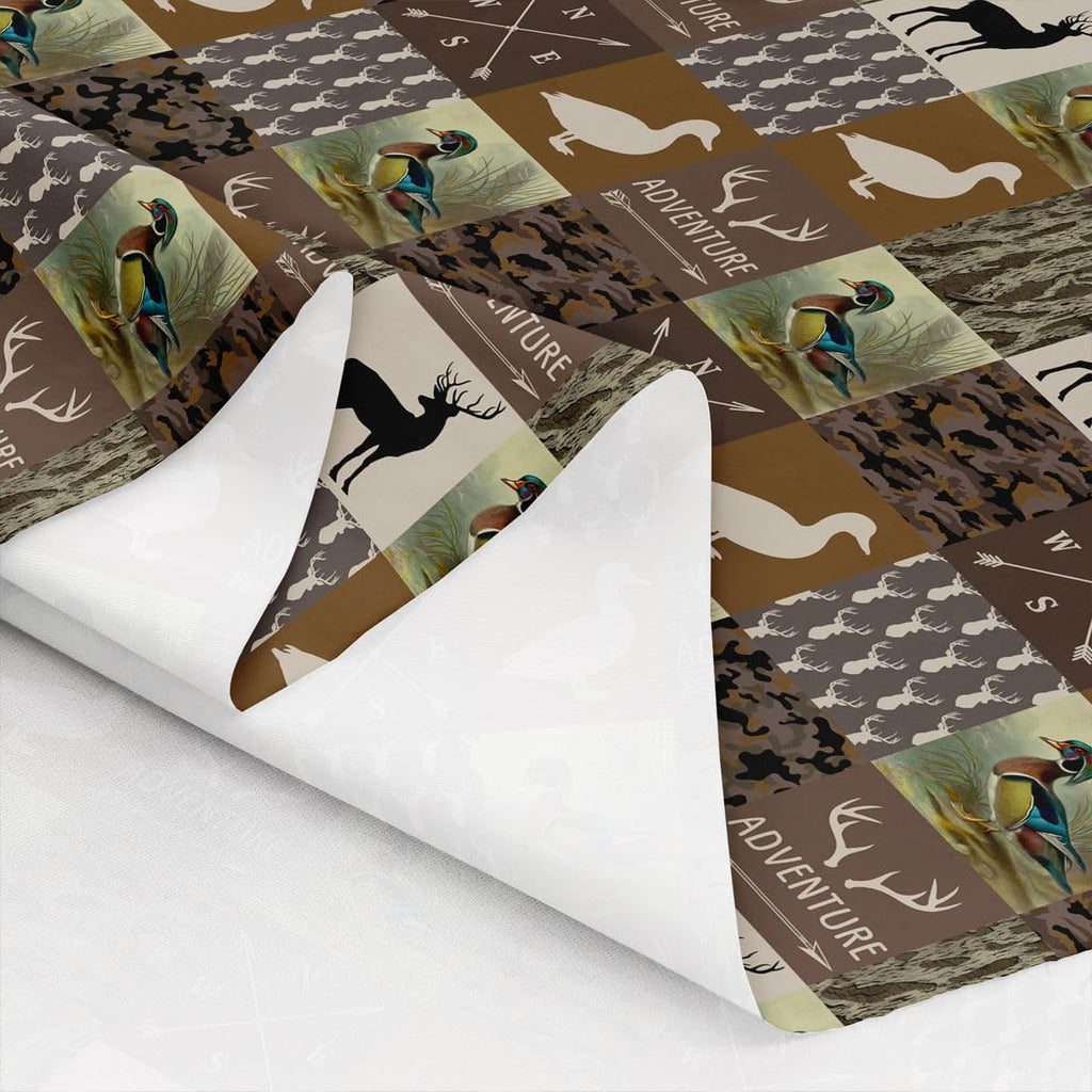 Duck Hunter Fabric by The Yard Brown Green Camouflage Upholstery Decorative Fabric Deer Hunting Material for DIY