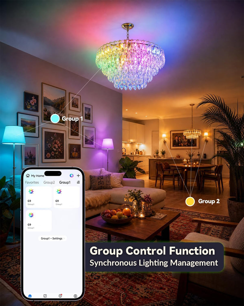 Smart G9 LED Bulb, RGBW Color Changing T4 Bulb Dimmable 2-Pack