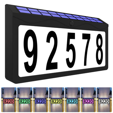 11.8 Inch Solar Powered Address Sign, Larger Size House Number Plaque