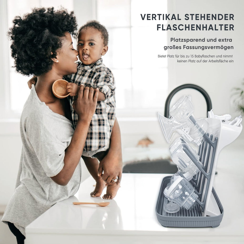 Baby Bottle Drying Rack:Large Vertical Space Saver for Countertop