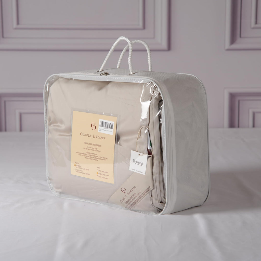 Tencel Silk Comforter for Summer (Lt Pewter, Queen)